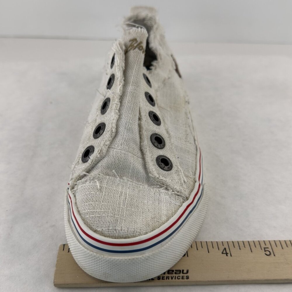 Blowfish Malibu Low Top Sneakers Womens Size 6.5 Off White Distressed Canvas - Picture 9 of 12